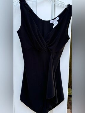 White House Black Market Black Sleeveless Draped top size xs